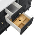 James Martin Lorelai 60" Double Vanity in Black Onyx Top View Drawers Opened