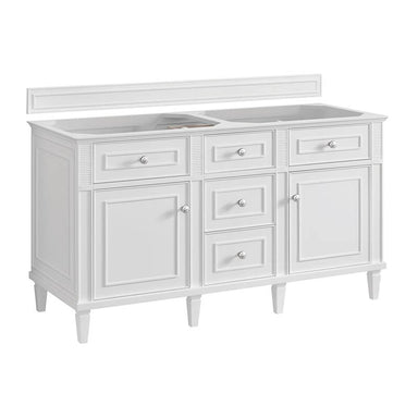 James Martin Lorelai 60" Double Vanity in Bright White Cabinet Only