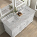 James Martin Lorelai 60" Double Vanity in Bright White With Victorian Silver Silestone Top