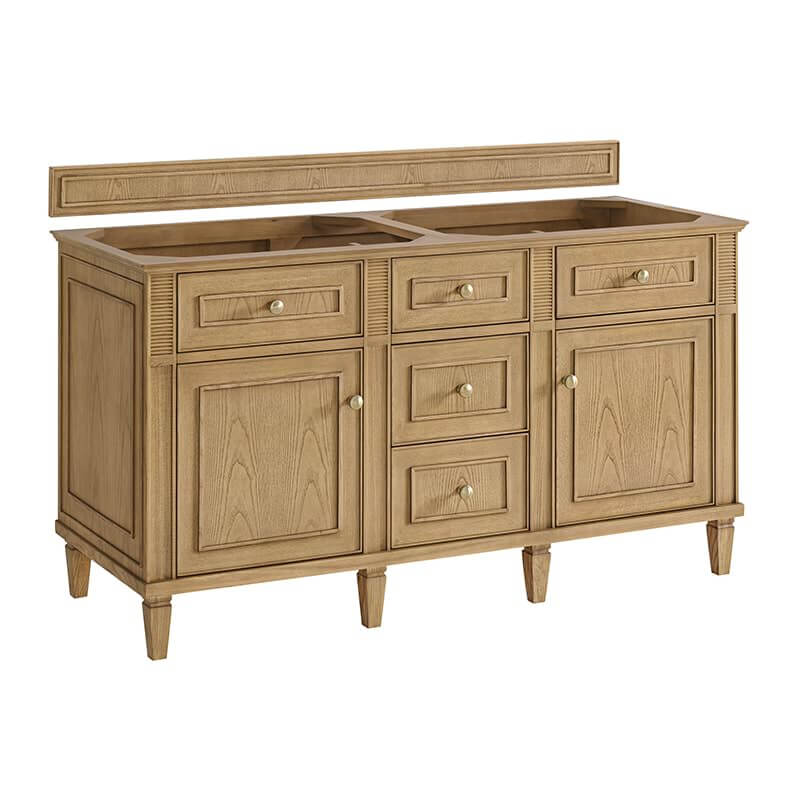 James Martin Lorelai 60" Double Vanity in Light Natural Oak Cabinet Only