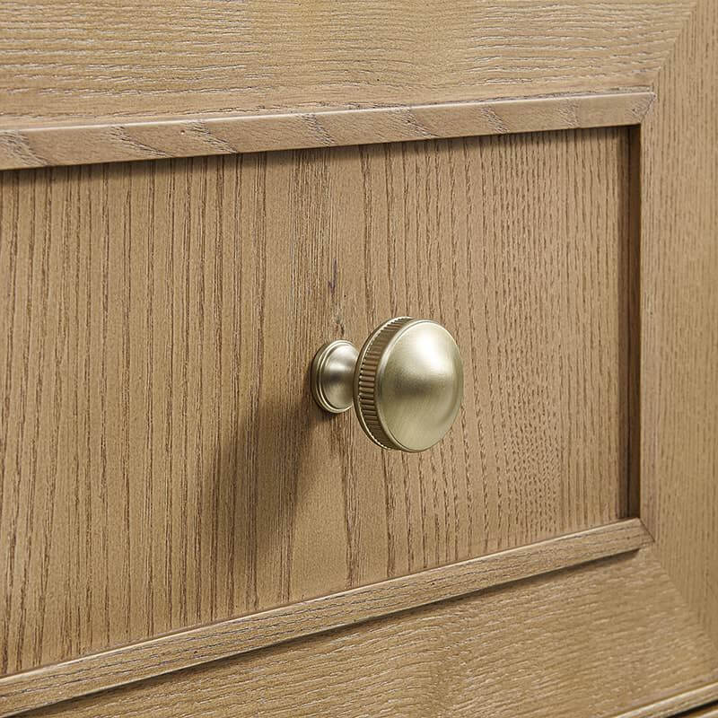 James Martin Lorelai 60" Double Vanity in Light Natural Oak With Champagne Brass Knob