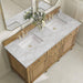 James Martin Lorelai 60" Double Vanity in Light Natural Oak With Victorian Silver Silestone Top