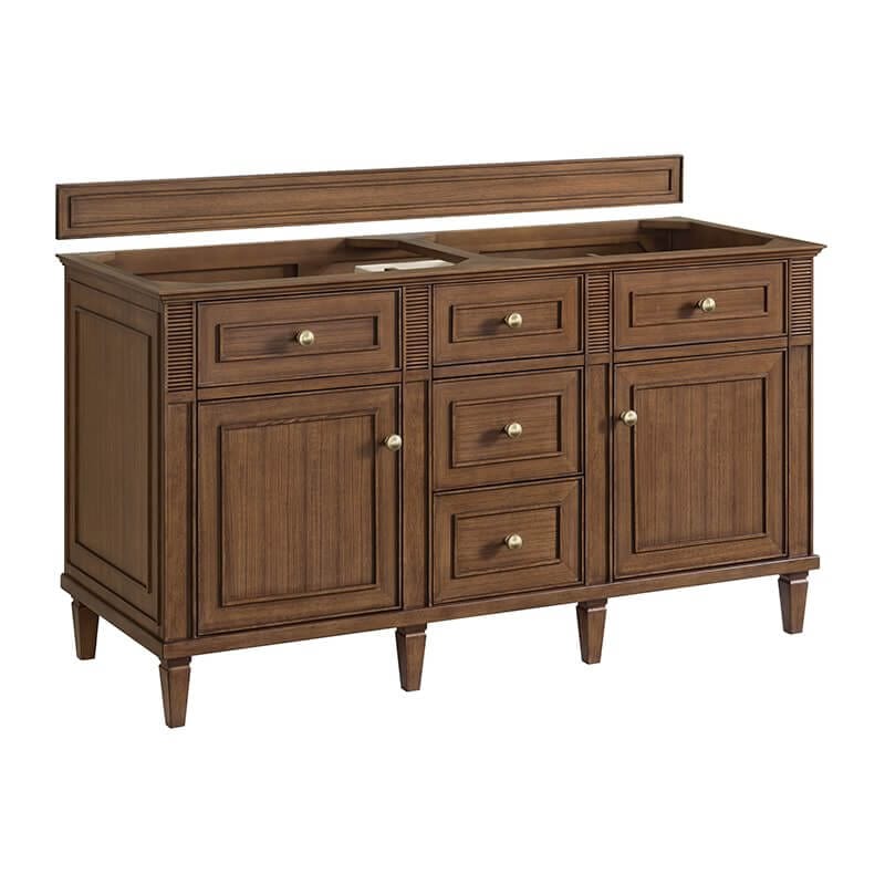 James Martin Lorelai 60" Double Vanity in Mid Century Walnut Cabinet Only