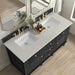 James Martin Lorelai 60 Inch Double Vanity in Black Onyx With Siberian Silestone Top