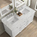 James Martin Lorelai 60 Inch Double Vanity in Bright White With Ethereal Noctis Silestone Top