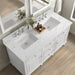 James Martin Lorelai 60 Inch Double Vanity in Bright White With White Zeus Silestone Top