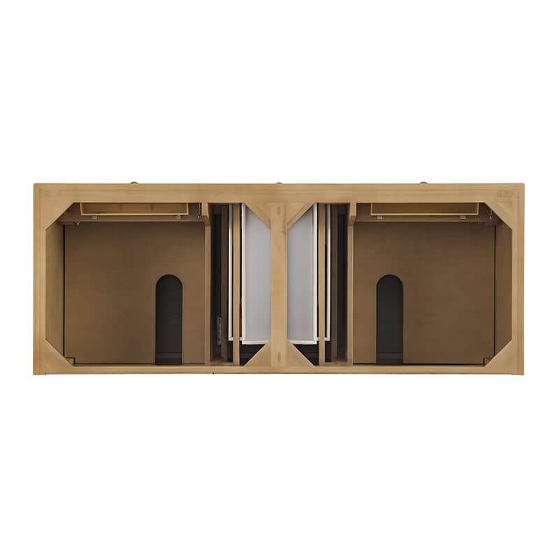 James Martin Lorelai 60 Inch Double Vanity in Light Natural Oak Top View