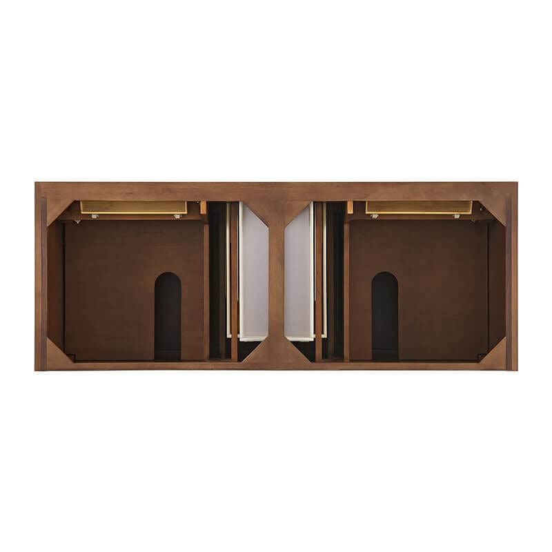 James Martin Lorelai 60 Inch Double Vanity in Mid Century Walnut Top View