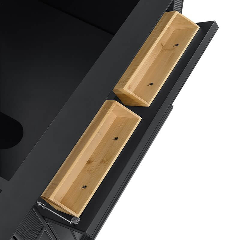 James Martin Lorelai 72" Double Vanity in Black Onyx Top View of Two Tip Out Drawers