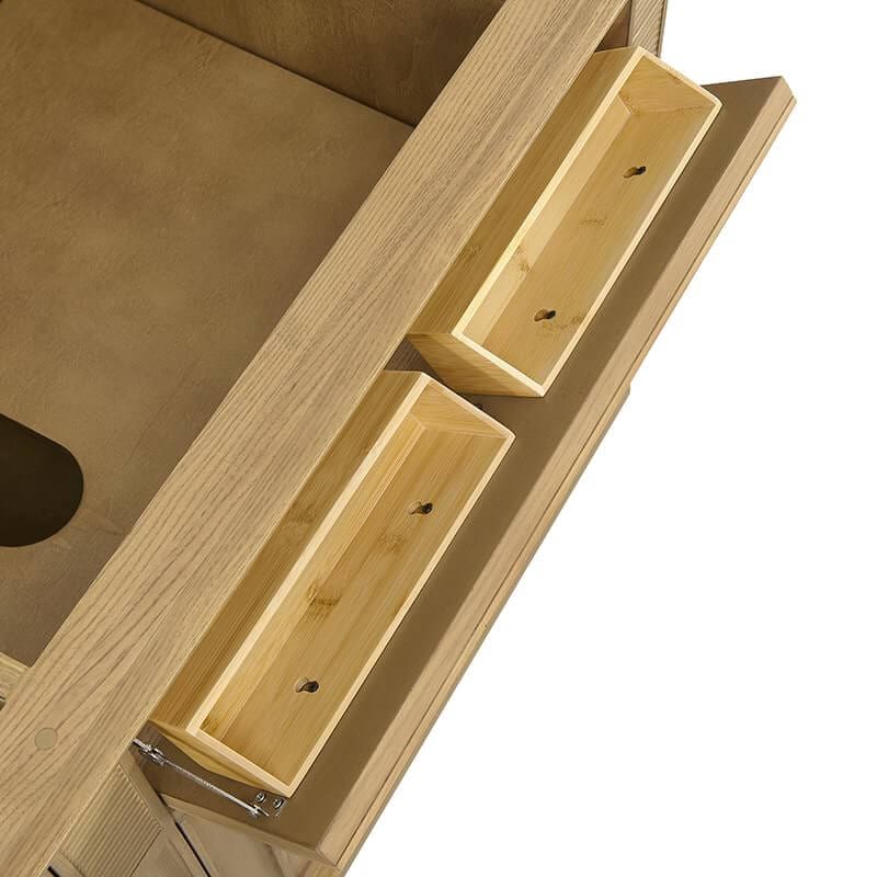 James Martin Lorelai 72" Double Vanity in Light Natural Oak Two Tip Out Drawers