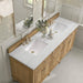 James Martin Lorelai 72" Double Vanity in Light Natural Oak With Arctic Fall Solid Surface Top