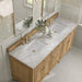 James Martin Lorelai 72" Double Vanity in Light Natural Oak With Victorian Silver Silestone Top
