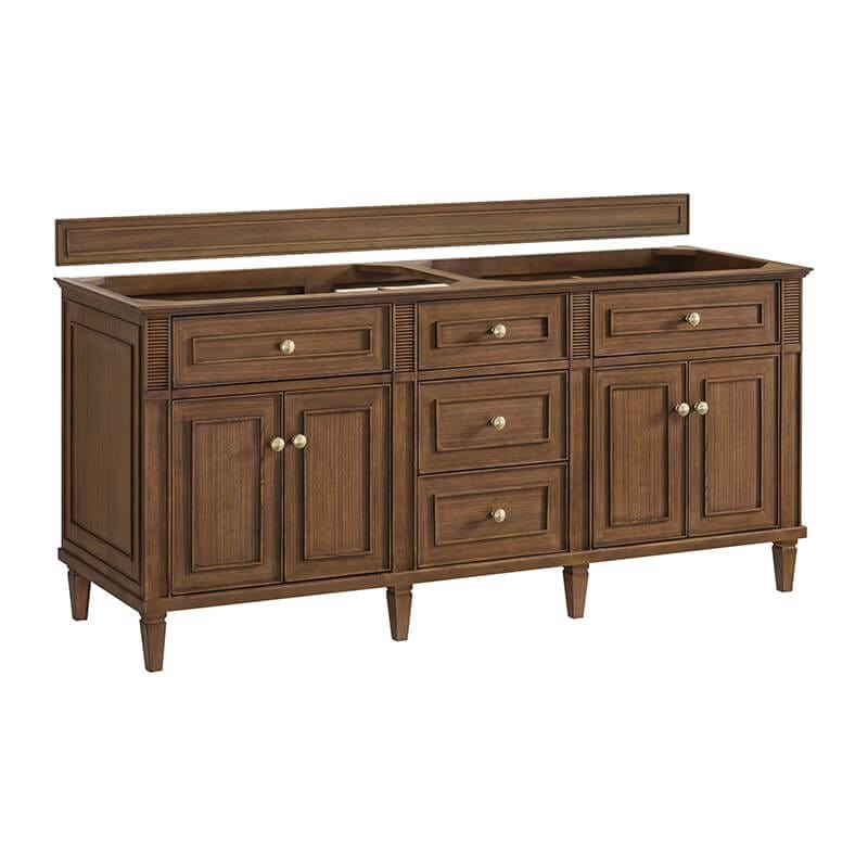 James Martin Lorelai 72" Double Vanity in Mid-Century Walnut Cabinet Only