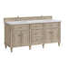 James Martin Lorelai 72" Double Vanity in Whitewashed Oak Corner View With Countertop