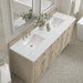 James Martin Lorelai 72" Double Vanity in Whitewashed Oak With Arctic Fall Solid Surface Top