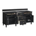 James Martin Lorelai 72 Inch Double Vanity in Black Onyx Corner View Open Drawers
