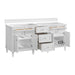 James Martin Lorelai 72 Inch Double Vanity in Bright White Corner View Open Drawers