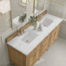 James Martin Lorelai 72 Inch Double Vanity in Light Natural Oak With Ethereal Noctis Silestone Top