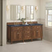 James Martin Lorelai 72 Inch Double Vanity in Mid Century Walnut Corner View
