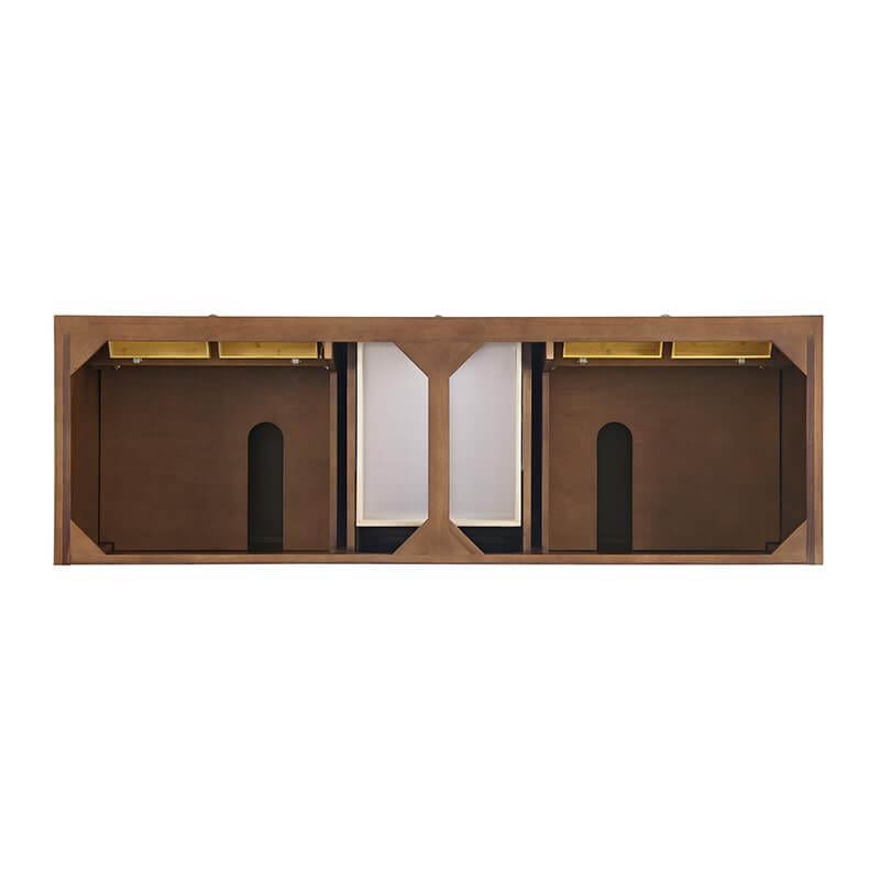 James Martin Lorelai 72 Inch Double Vanity in Mid Century Walnut Top View