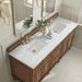 James Martin Lorelai 72 Inch Double Vanity in Mid Century Walnut With Ethereal Noctis Silestone Top