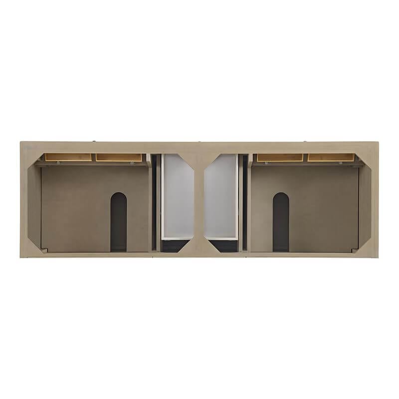 James Martin Lorelai 72 Inch Double Vanity in Whitewashed Oak Top View