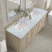 James Martin Lorelai 72 Inch Double Vanity in Whitewashed Oak With Carrara White Marble Top