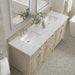 James Martin Lorelai 72 Inch Double Vanity in Whitewashed Oak With Ethereal Noctis Silestone Top