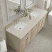 James Martin Lorelai 72 Inch Double Vanity in Whitewashed Oak With Siberian Silestone Top