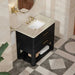 James Martin Lucian 36" Double Vanity in Carbon Oak With Tajnar Eclos Widespread Top