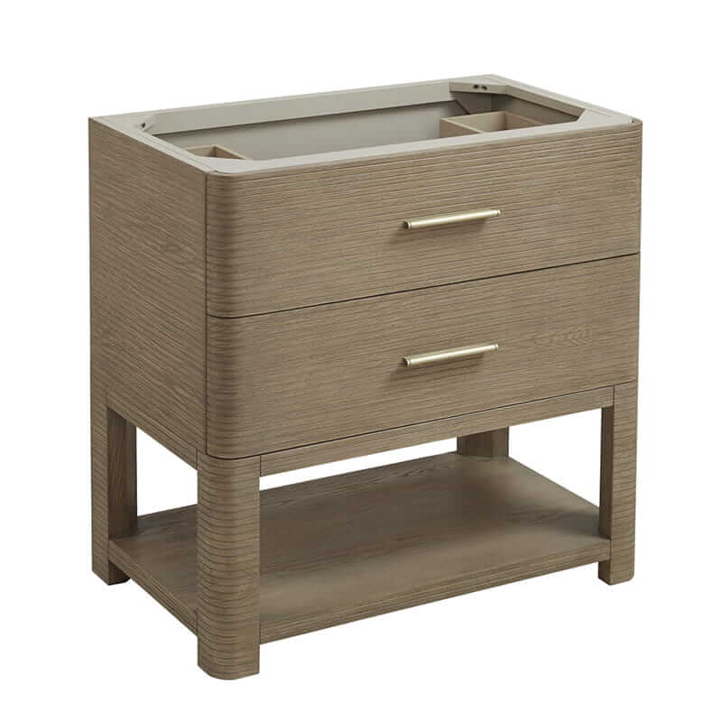 James Martin Lucian 36" Double Vanity in Pebble Oak Cabinet Only