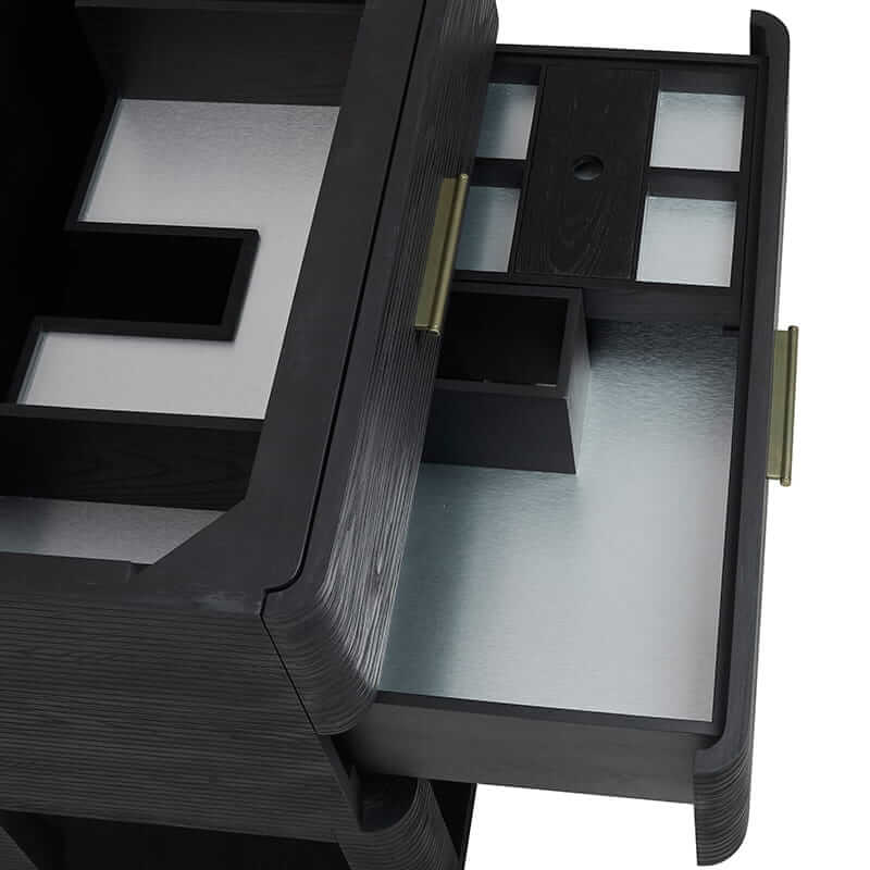 James Martin Lucian 36 Inch Double Vanity in Carbon Oak With One Removable Drawer Organizer in Solid Ash