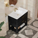 James Martin Lucian 36 Inch Double Vanity in Carbon Oak With White Zeus Silestone Top