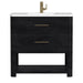 James Martin Lucian 36 Inch Single Vanity in Carbon Oak With White Zeus Silestone Top