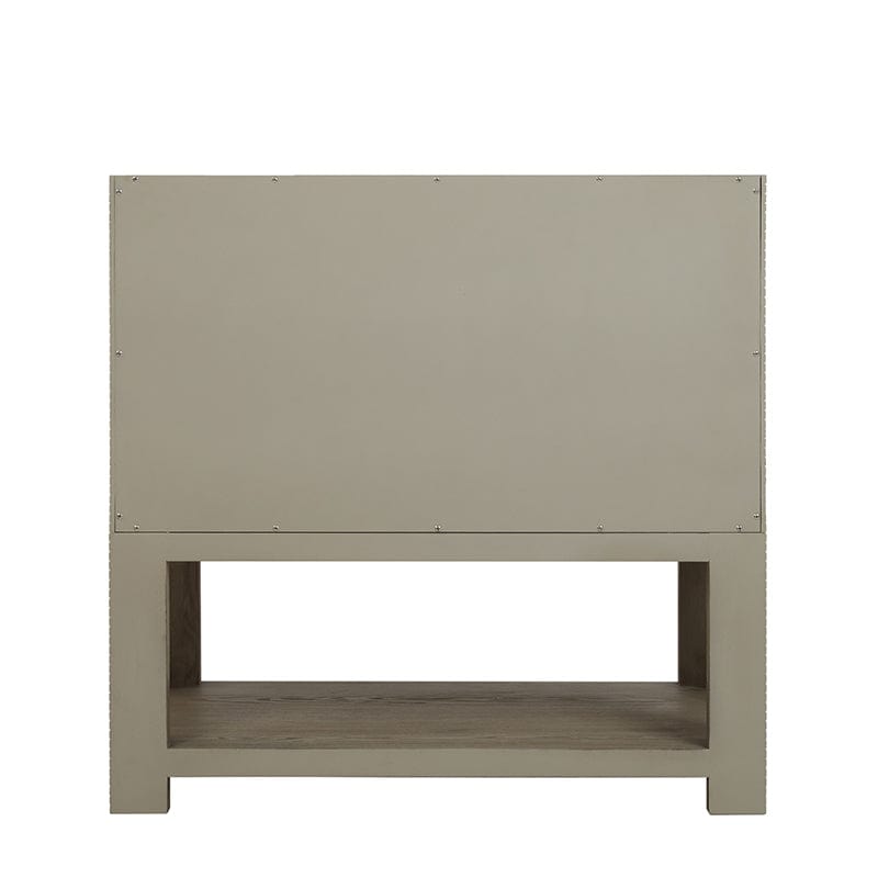 James Martin Lucian 36 Inch Single Vanity in Pebble Oak Back View