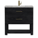 James Martin Lucian 36" Single Vanity in Carbon Oak With Victorian Silver Silestone Top