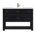 James Martin Lucian 48 Inch Single Vanity in Carbon Oak With White Zeus Silestone Top