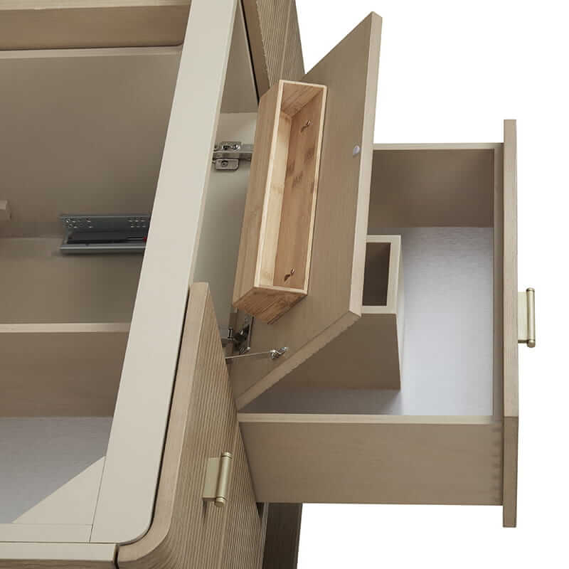James Martin Lucian 48 Inch Single Vanity in Pebble Oak With One Tip Out Drawer