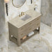 James Martin Lucian 48 Inch Single Vanity in Pebble Oak With Tajnar Eclos Widespread Top