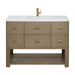 James Martin Lucian 48 Inch Single Vanity in Pebble Oak With White Zeus Silestone Top