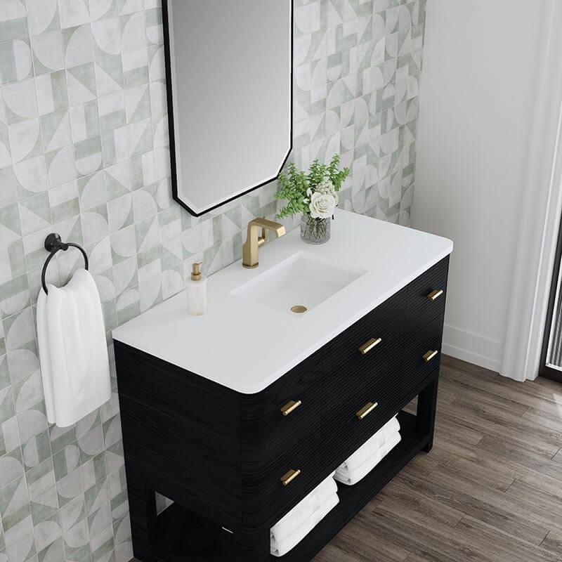 James Martin Lucian 48 Inch Single Vanity Side and Top View