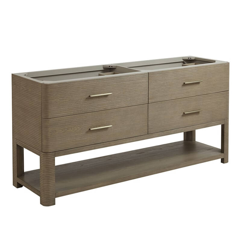 James Martin Lucian 72" Double Vanity in Pebble Oak Cabinet Only