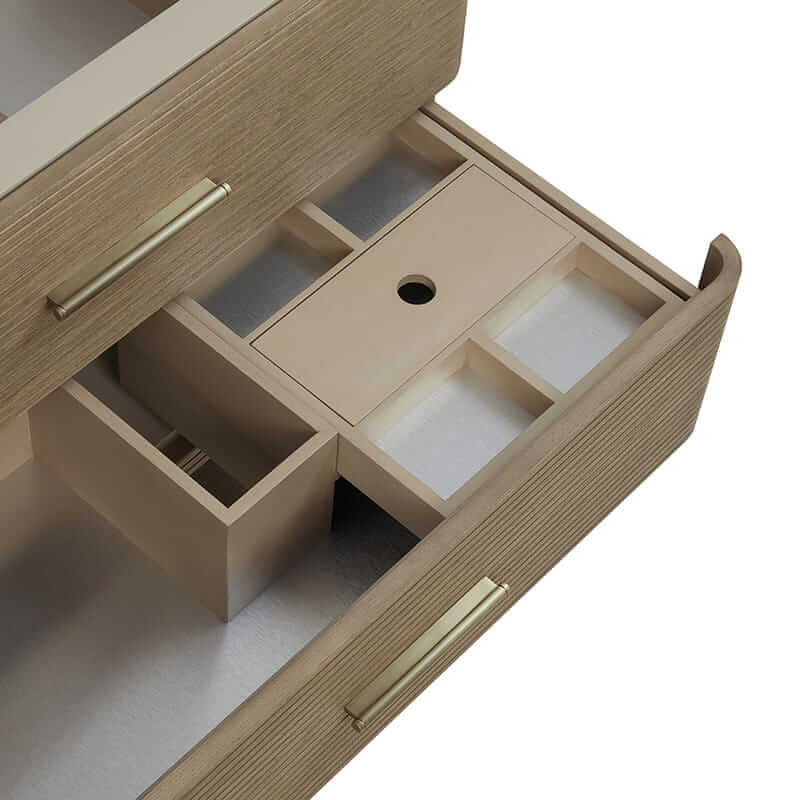 James Martin Lucian 72" Double Vanity in Pebble Oak With One Removable Drawer Organizer