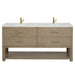 James Martin Lucian 72" Double Vanity in Pebble Oak With Victorian Silver Silestone Top