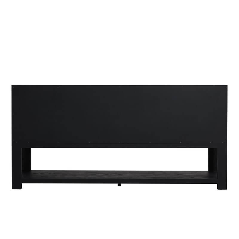 James Martin Lucian 72 Inch Double Vanity in Carbon Oak Back View