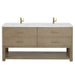 James Martin Lucian 72 Inch Double Vanity in Pebble Oak With White Zeus Silestone Top