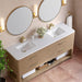James Martin Lucian 72 Inch Double Vanity Top View Pebble Oak
