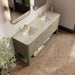 James Martin Lucian 72 Inch Double Vanityin Pebble Oak With Tajnar Eclos Widespread Top