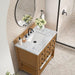 James Martin Malibu 36 Inch Single Vanity Amber Birch With Carrara Marble Top