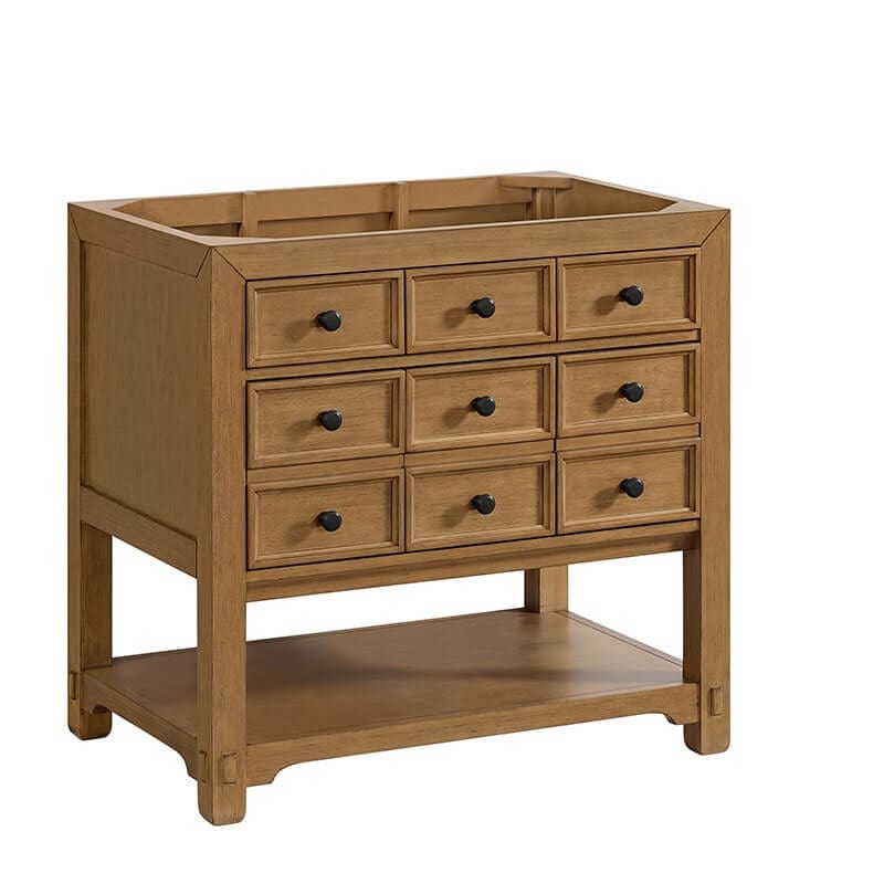 James Martin Malibu 36" Single Vanity Amber Birch Corner View
